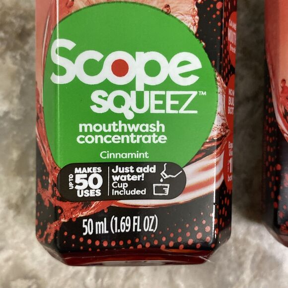 5 PACK Scope Squeez Mouthwash Concentrate, Cinnamint, 50mL Bottle - Picture 5 of 10